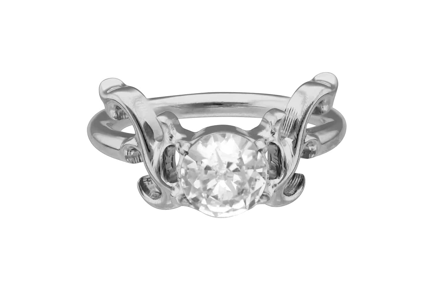 Chirurgenstahl Segmentring Clicker Piercing KRISTALL + GEWEIH